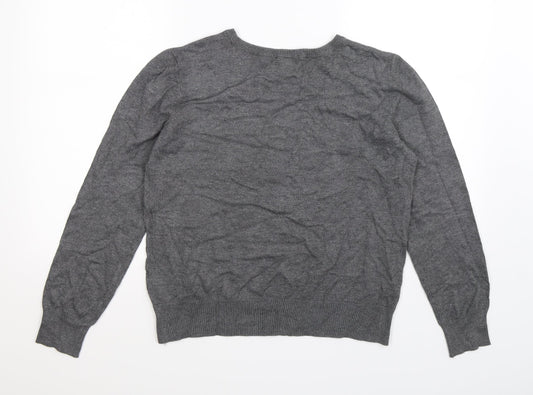 H&M Womens Grey  Knit Pullover Jumper Size M