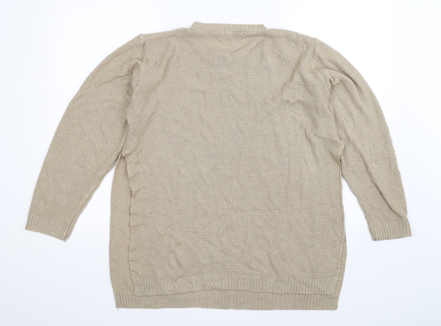 Boohoo Womens Beige  Knit Pullover Jumper Size L
