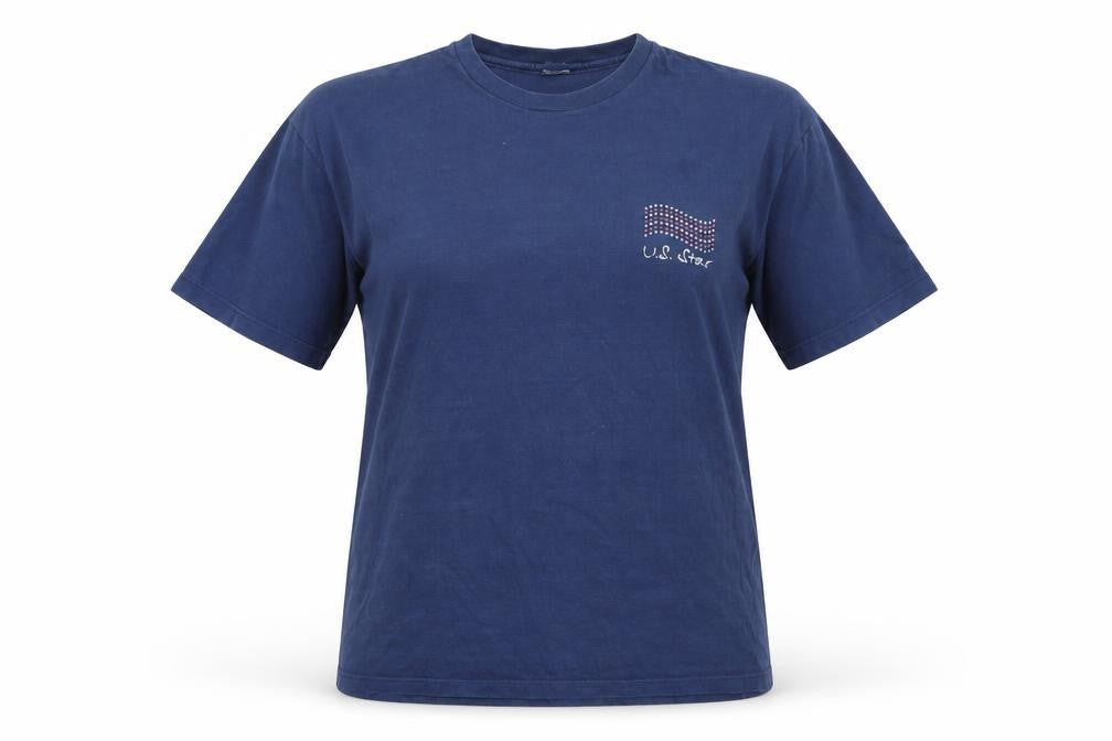Front view of Hane tops women’s blue basic t-shirt, size XL
