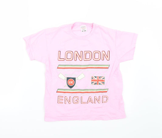 Preworn Womens Pink   Basic T-Shirt Size 8