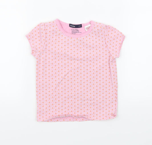 Gap Girls Pink Floral  Basic T-Shirt Size 2 Years