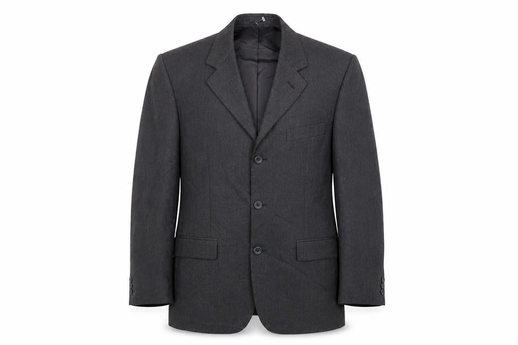 Front view of Preworn men’s grey jacket suit jacket, size 38