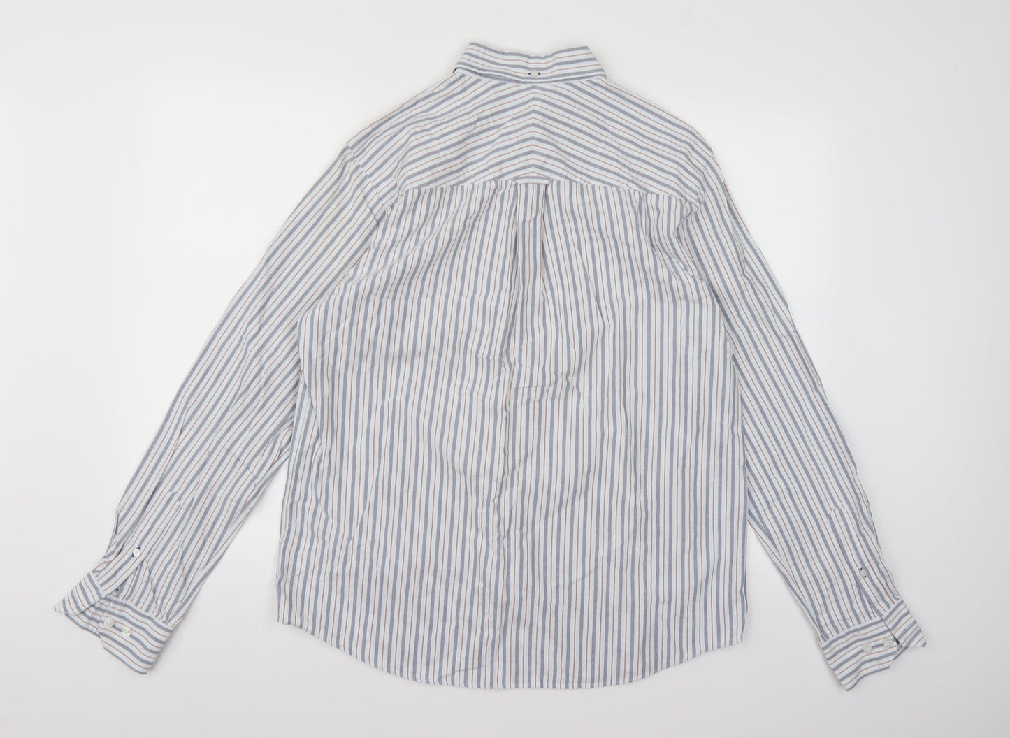 john ew Mens Blue Striped   Button-Up Size M