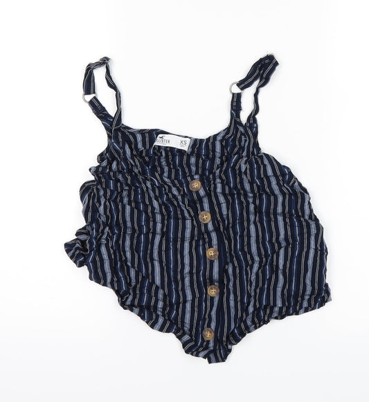 Hollister Womens Blue Striped  Basic T-Shirt Size XS