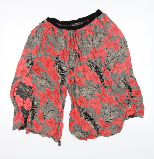 Topshop Womens Pink Floral  Paperbag Shorts Size 10