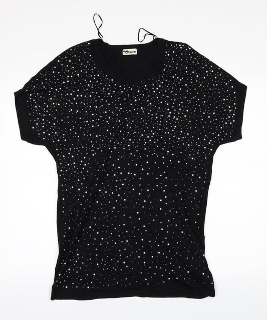 Tezenis Womens Black Polka Dot  Basic T-Shirt Size M