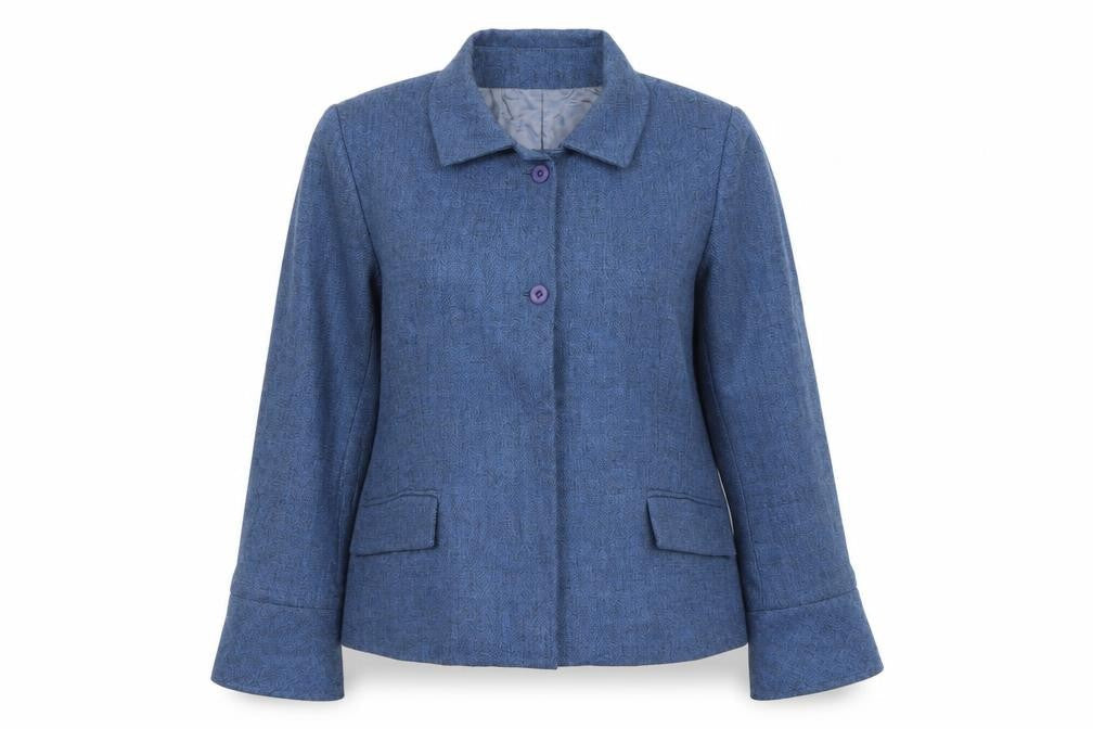 Front view of Nightingales women’s blue jacket blazer, size UK 16