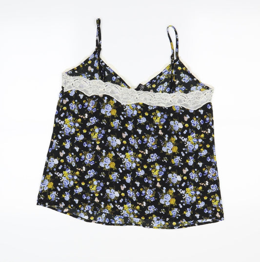 FOREVER 21 Womens Black Floral  Camisole Tank Size M