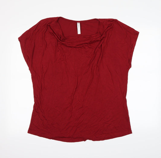 Sheego Womens Red   Basic T-Shirt Size 18