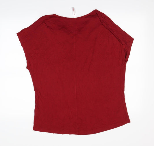 Sheego Womens Red   Basic T-Shirt Size 18