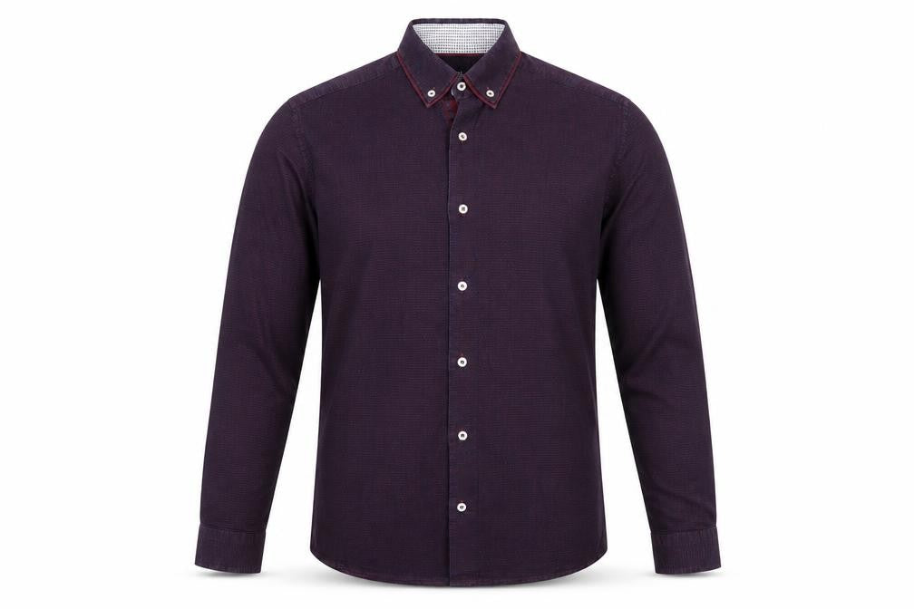 Front view of Next men’s purple button-up, size S