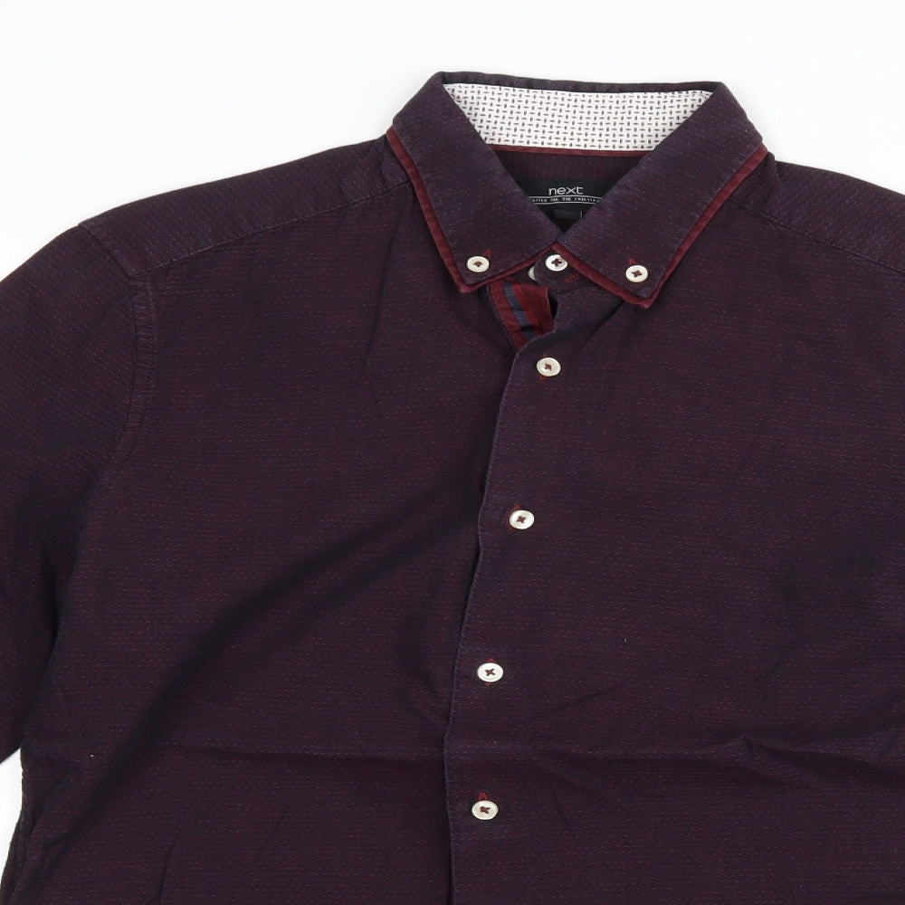 NEXT Mens Purple    Button-Up Size S