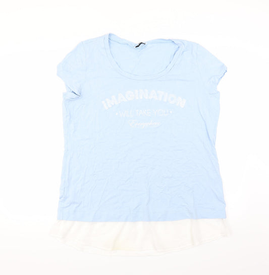 Renuar Womens Blue   Basic T-Shirt Size 16