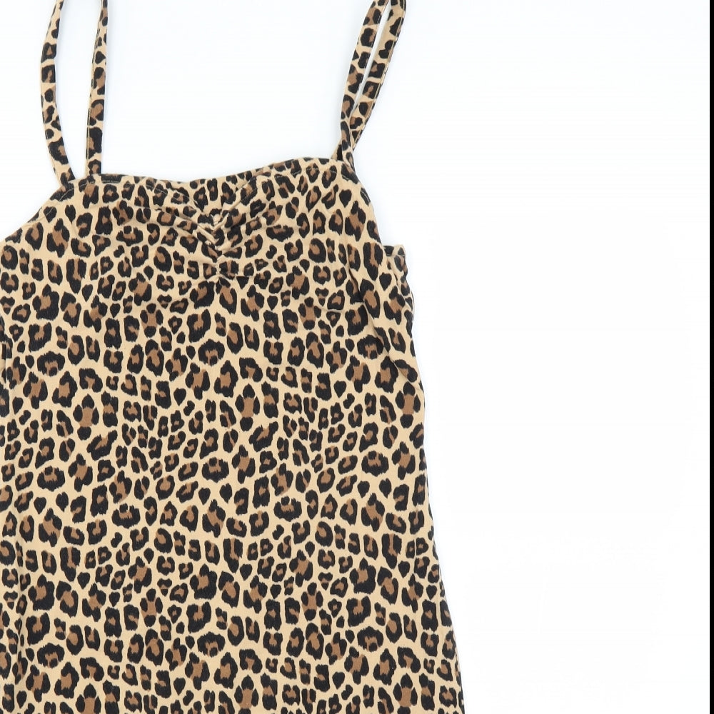 Divided by H&M Womens Brown Animal Print  Mini  Size M