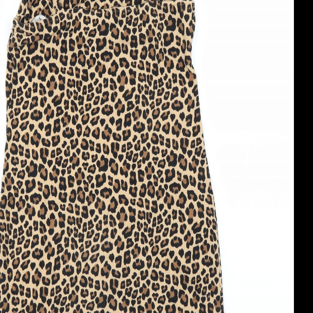 Divided by H&M Womens Brown Animal Print  Mini  Size M