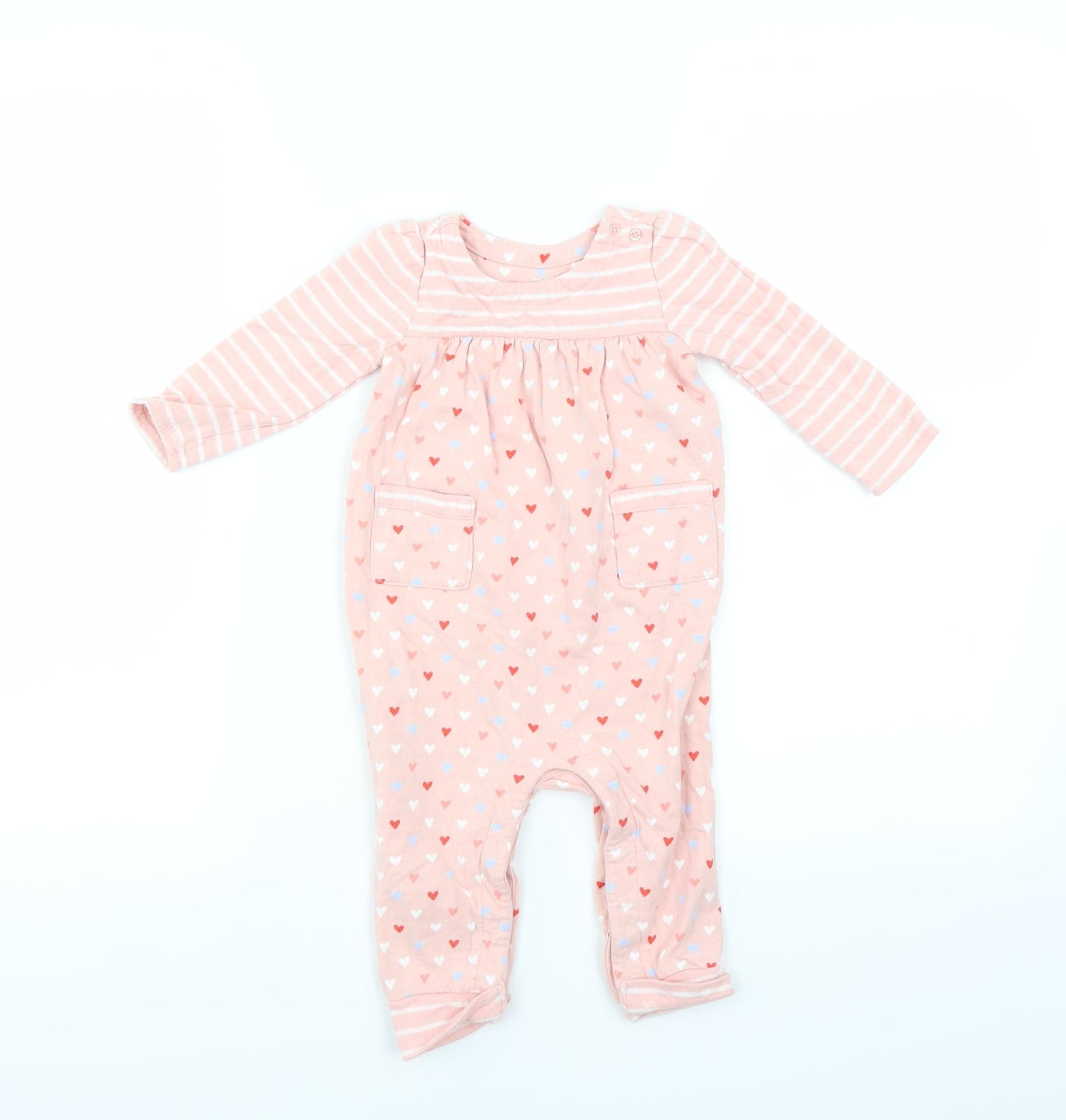 Gap Baby Pink   Babygrow One-Piece Size 6-9 Months  - heart pattern