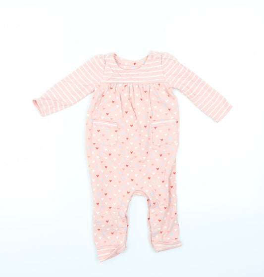 Gap Baby Pink   Babygrow One-Piece Size 6-9 Months  - heart pattern