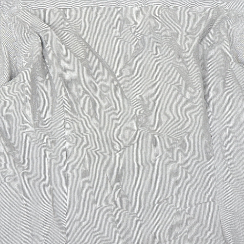 Cedar Wood State Mens Grey Striped   Dress Shirt Size 16