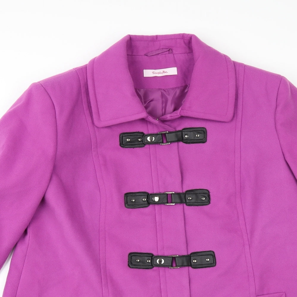 Simply Be Womens Pink   Overcoat Coat Size 14