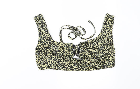 I SAW IT FIRST Womens Yellow Animal Print  Camisole Blouse Size 10