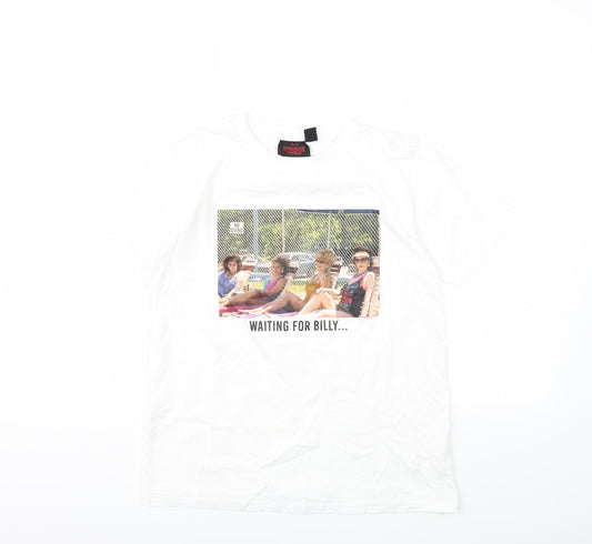 Netflix Womens White   Basic T-Shirt Size 10