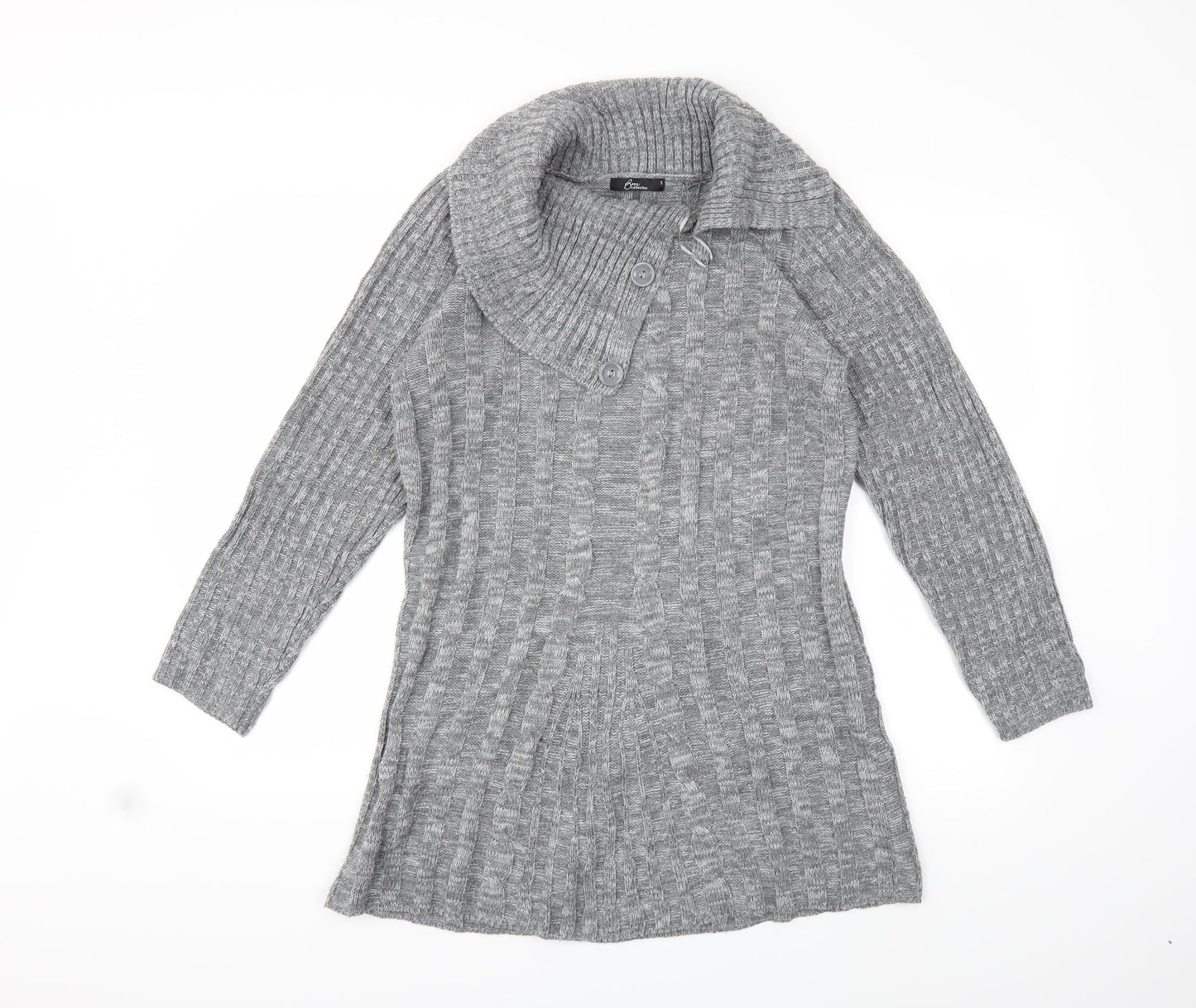 Bonmarché Womens Grey  Knit Pullover Jumper Size S