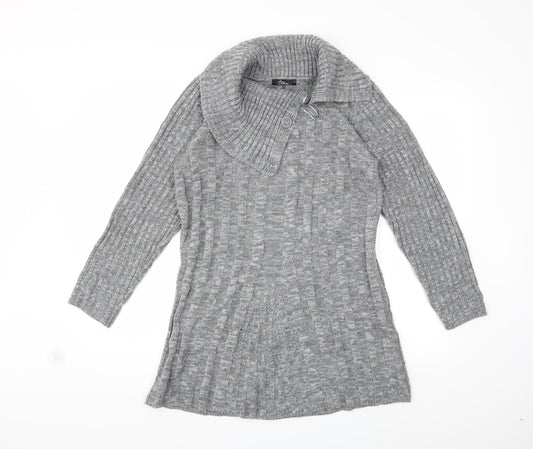 Bonmarché Womens Grey  Knit Pullover Jumper Size S