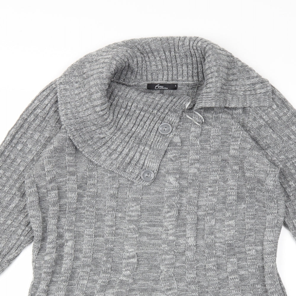 Bonmarché Womens Grey  Knit Pullover Jumper Size S