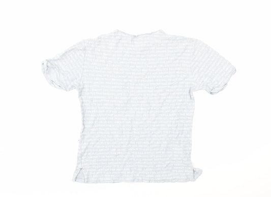 Zara Boys Blue Striped  Basic T-Shirt Size 11 Years