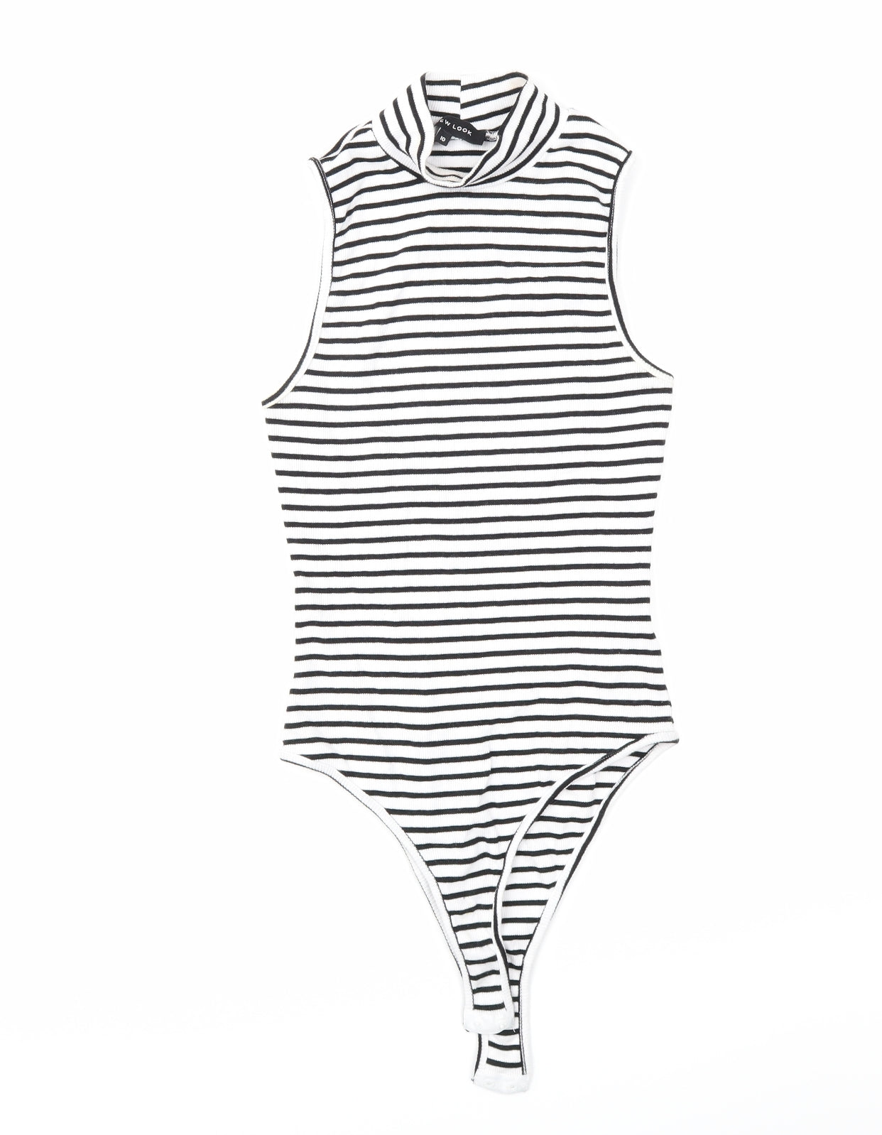 New Look Womens White Striped  Basic Tank Size 10