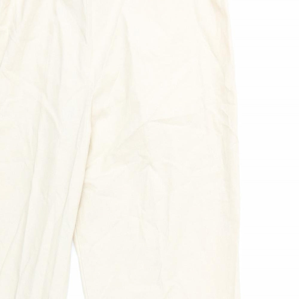 Brand and care label for EWM women’s beige trousers, size UK 18, 29-inch leg