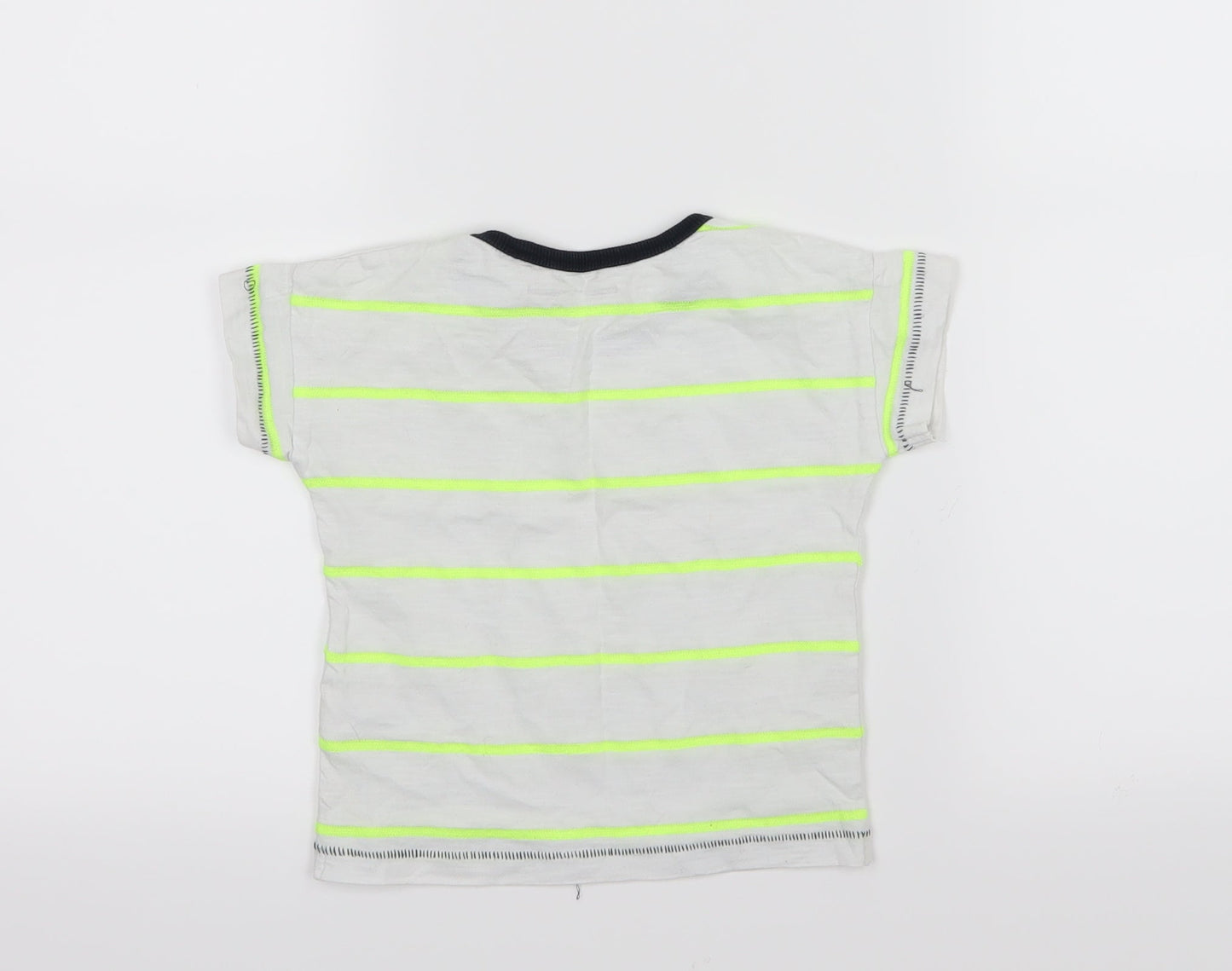 NEXT Boys White Striped Jersey Basic T-Shirt Size 12-18 Months