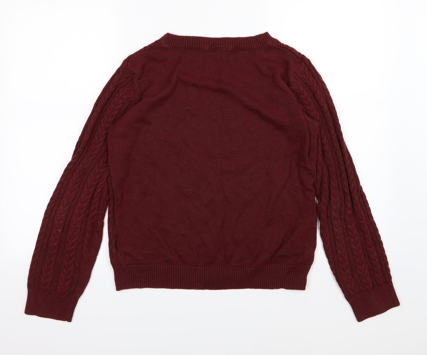 H&M Womens Red  Knit Pullover Jumper Size M