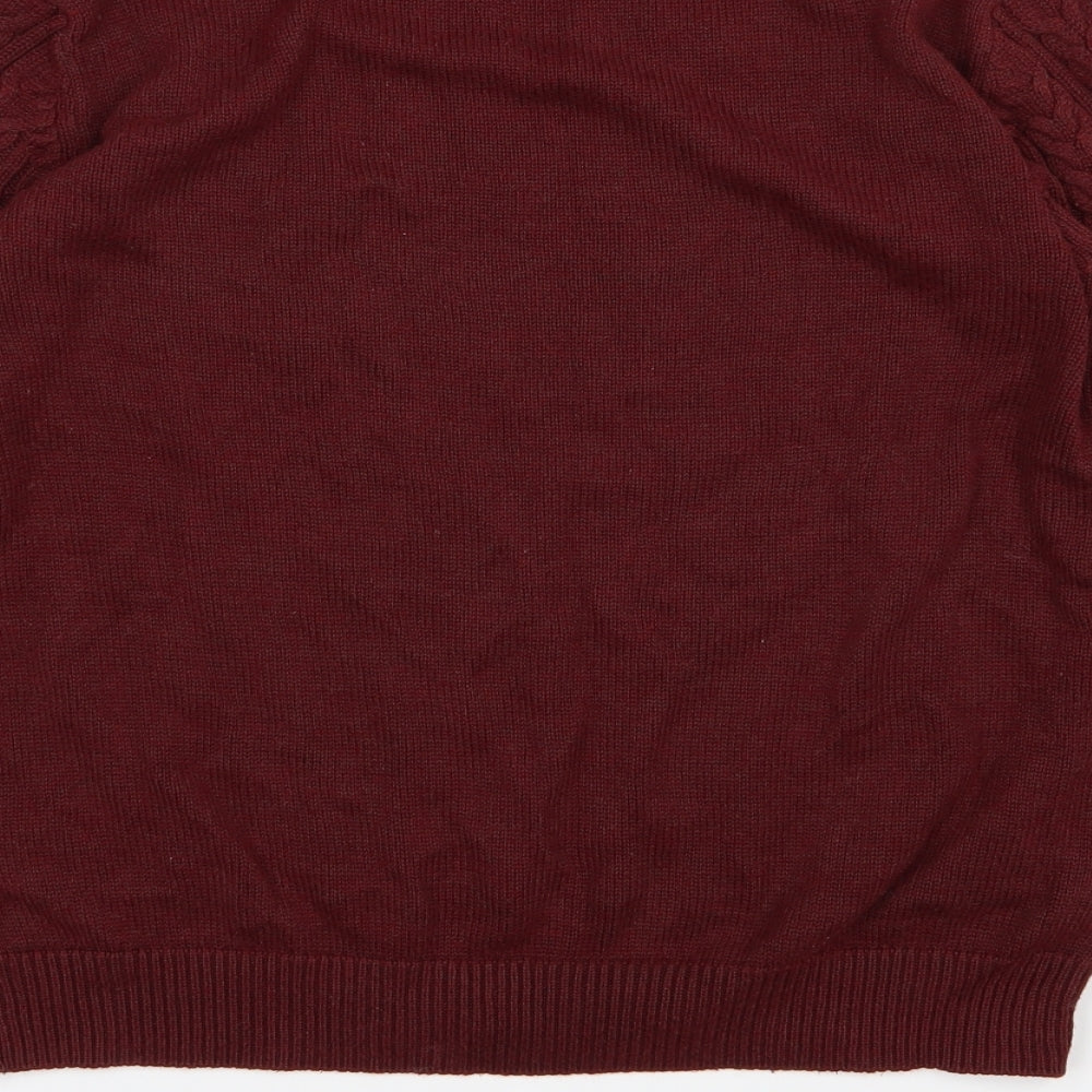 H&M Womens Red  Knit Pullover Jumper Size M