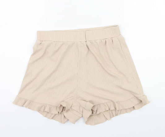 Preworn Womens Beige  Jersey Sweat Shorts Size L