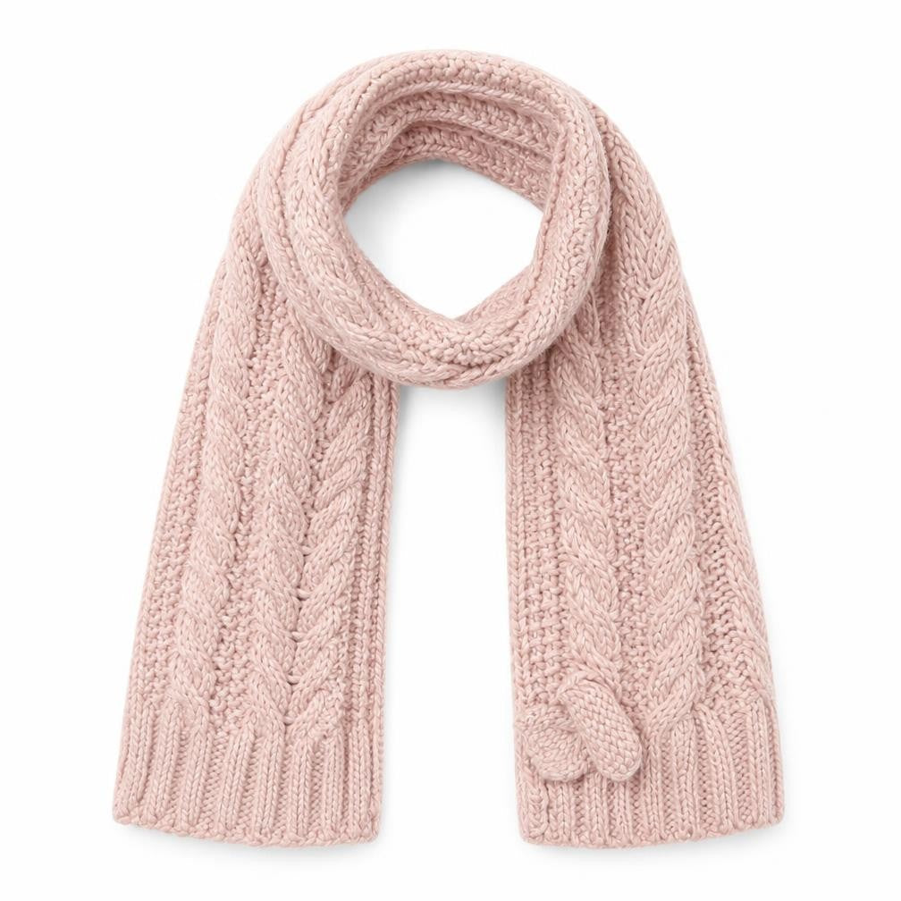 Front view of Matalan girls’ pink knit scarf scarves & wraps one size