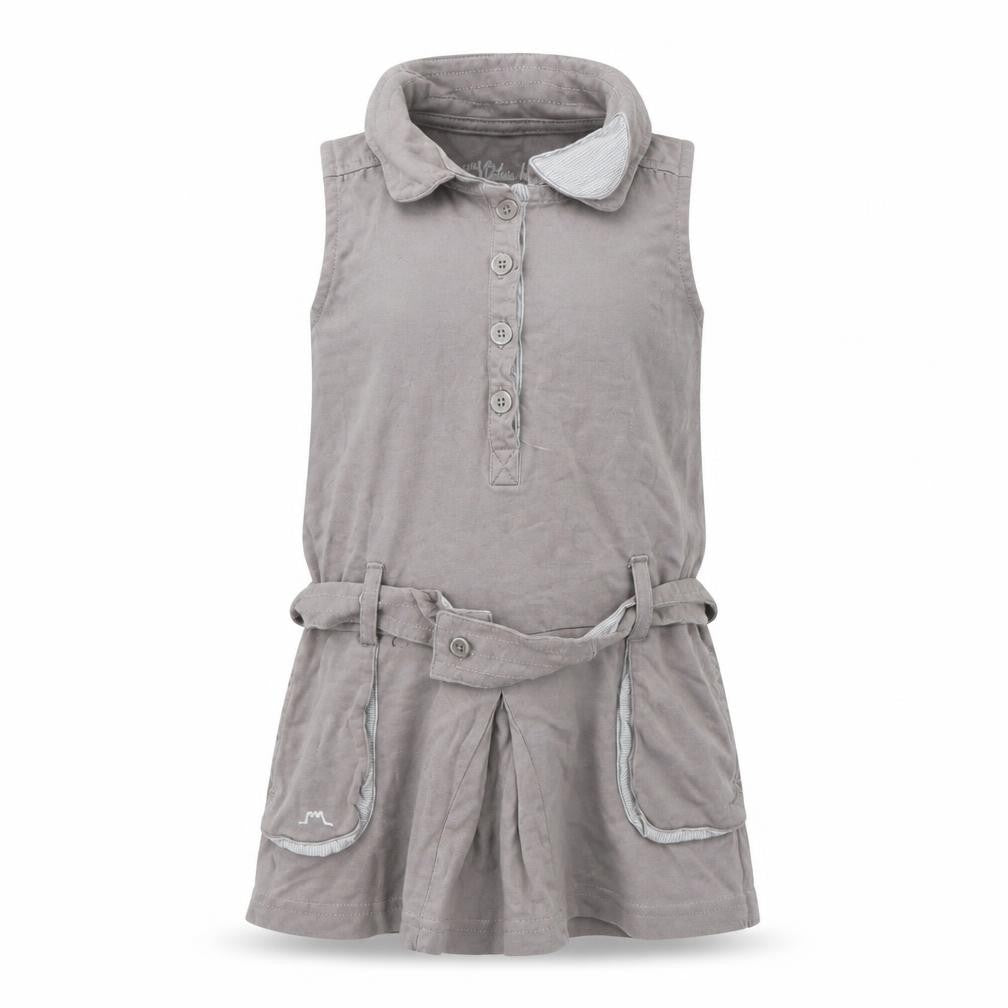 Front view of Chateau de Sable girls’ grey jersey t-shirt dress, size 2, years