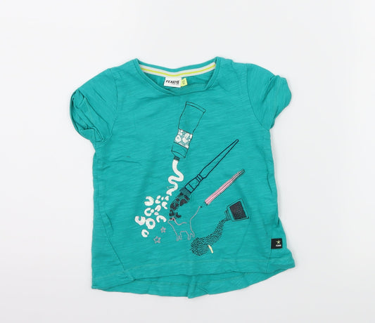 Fearne Girls Blue  Jersey Basic T-Shirt Size 12-18 Months  - Make up