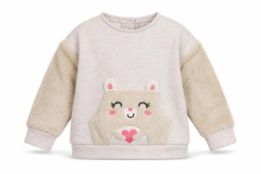 LC Waikiki Girls Ivory  Jersey Pullover Jumper Size 6-9 Months  - Bear