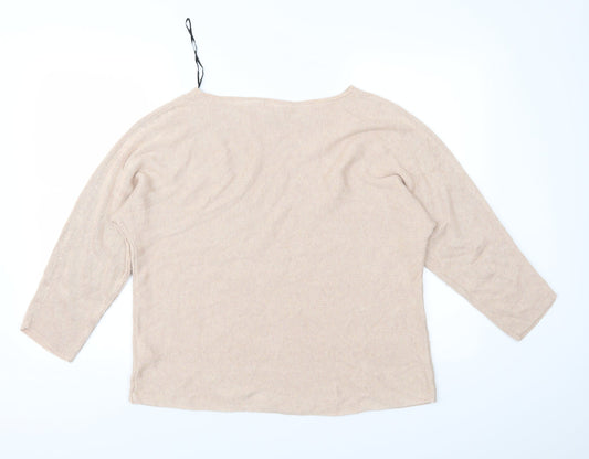 H&M Womens Beige  Knit Pullover Jumper Size L