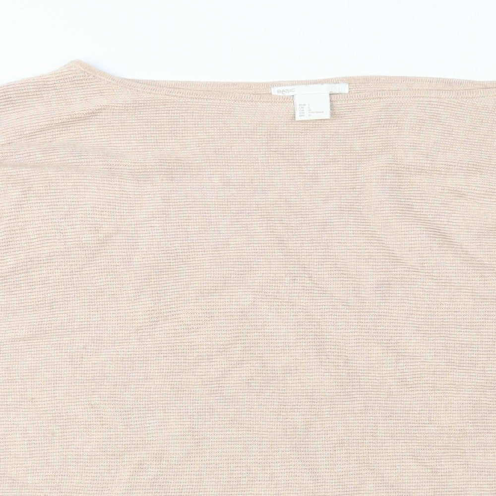 H&M Womens Beige  Knit Pullover Jumper Size L
