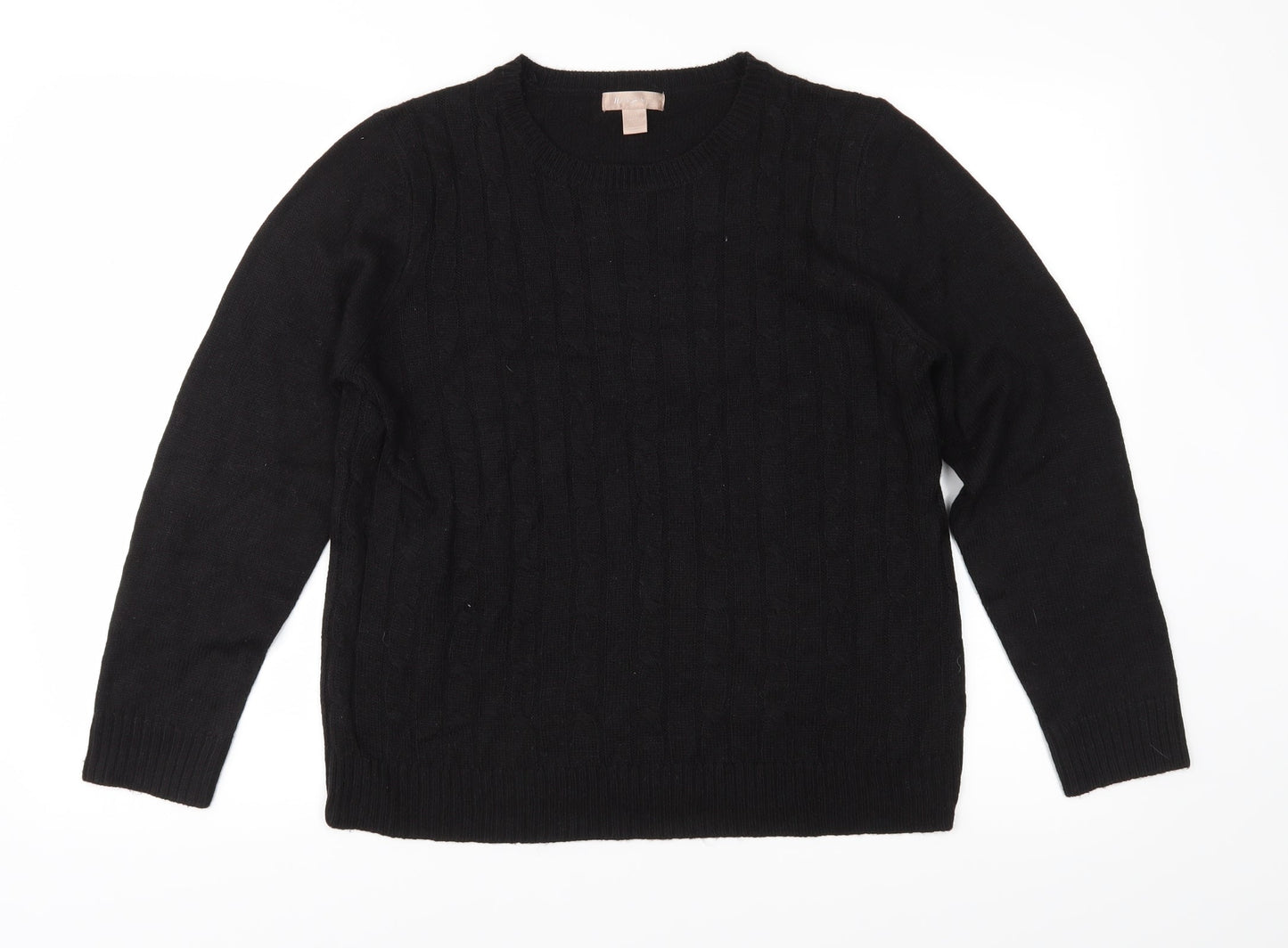 White Stag Womens Black  Knit Pullover Jumper Size L