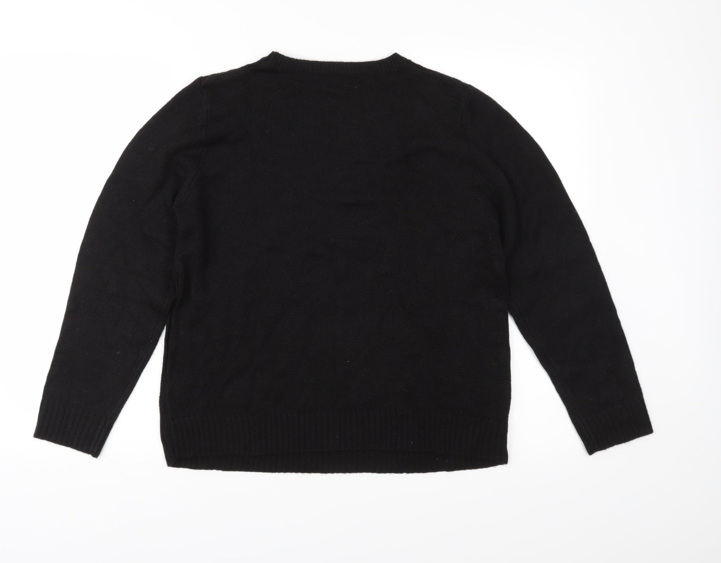 White Stag Womens Black  Knit Pullover Jumper Size L