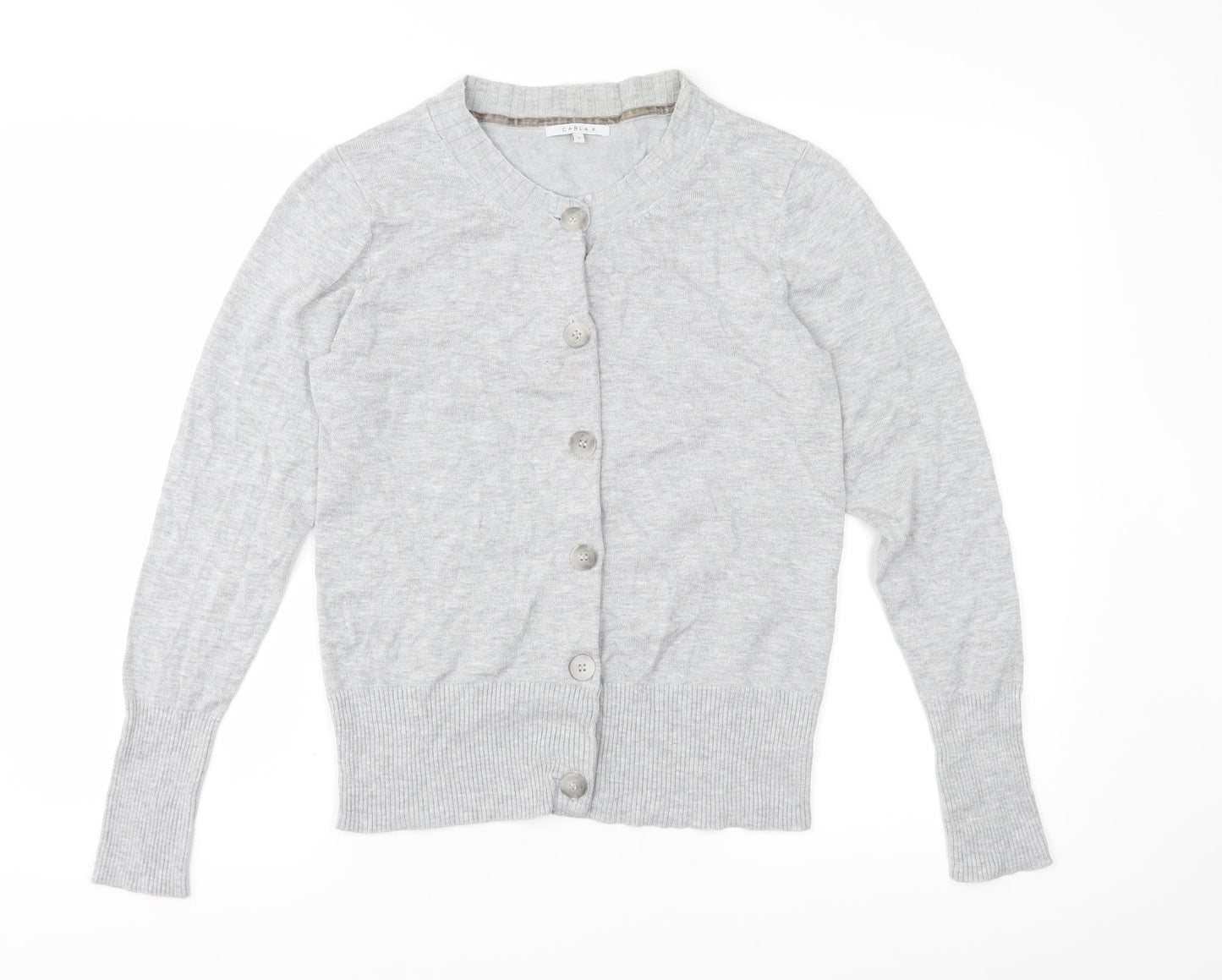 Carla F Womens Grey  Knit Cardigan Jumper Size S