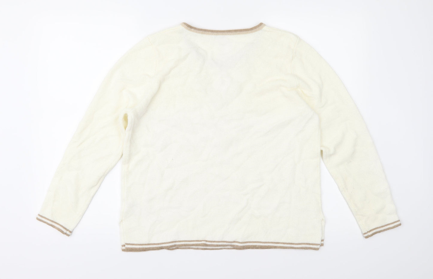 Damart Womens Ivory  Knit Pullover Jumper Size 14