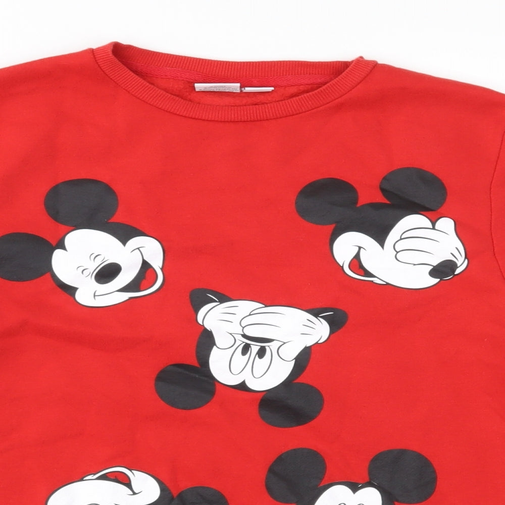 Disney Womens Red  Jersey Pullover Sweatshirt Size S  - Mickey Mouse