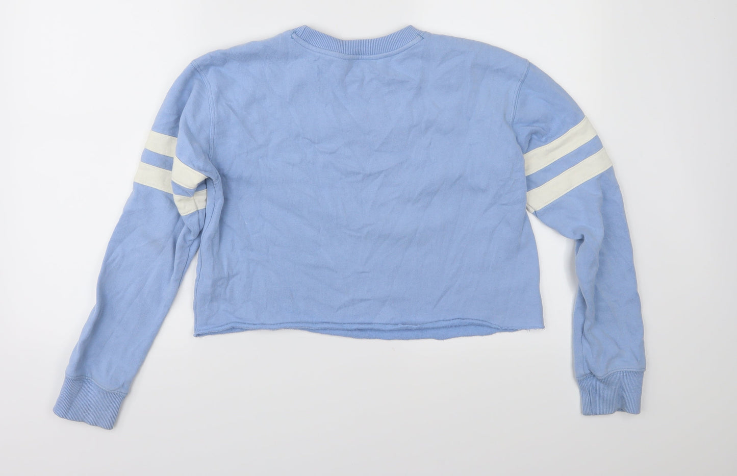 Miss Selfridge Womens Blue  Jersey Pullover Sweatshirt Size 8  - Cropped