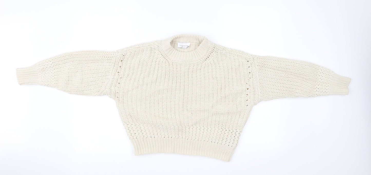 Topshop Womens Ivory   Pullover Jumper Size XS