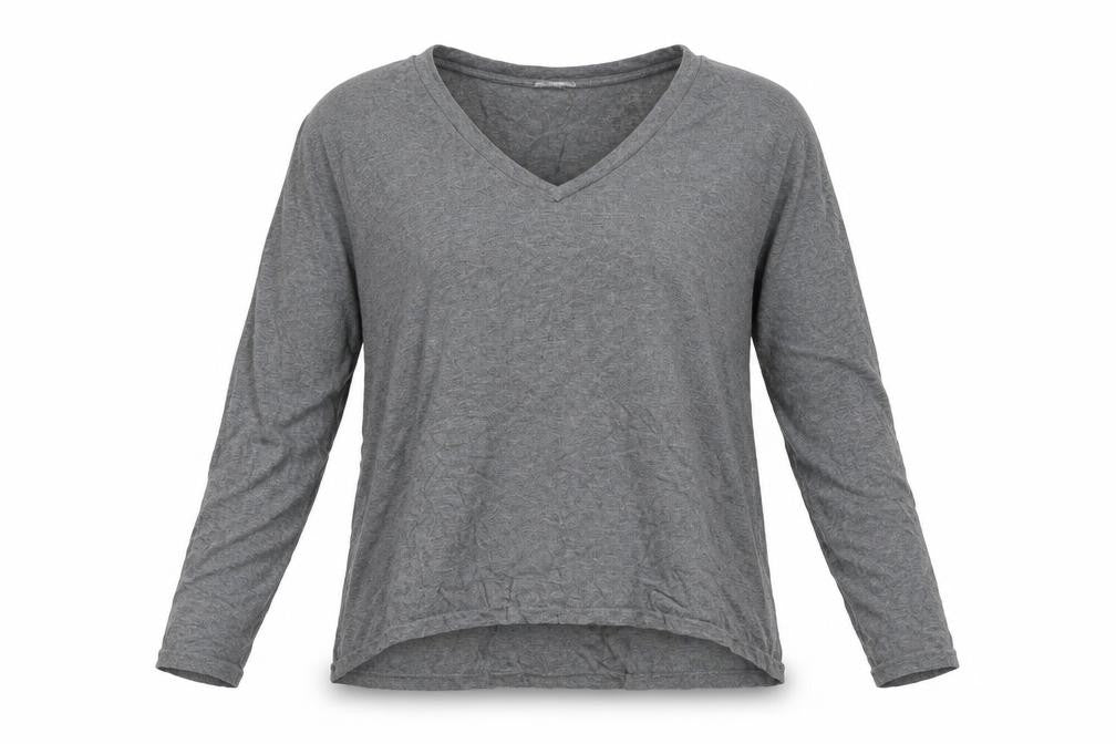 Front view of If It Were Me women’s grey basic t-shirt, size M