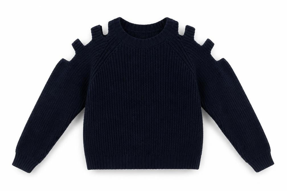 Front view of New Look girls’ blue jumper, size 9, years
